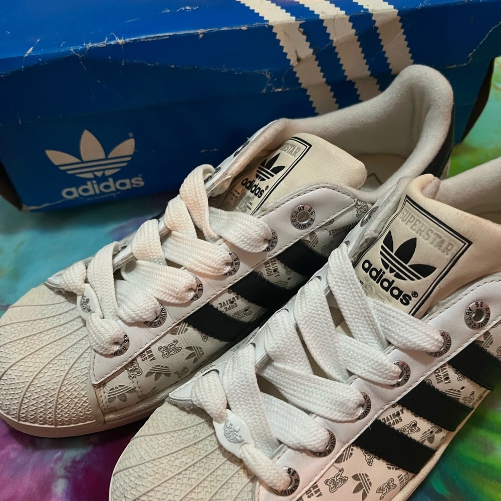 Adidas Superstar 35th anniversary White Sneakers with Black Stripes